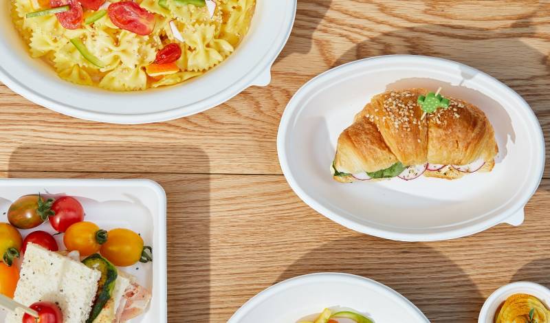 Piatto fondo ovale in polpa di cellulosa biodegradabile