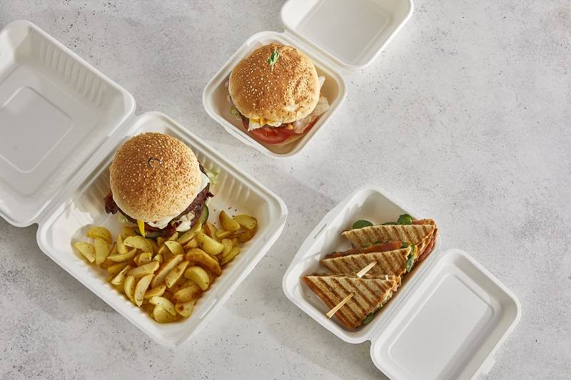 Hamburger box polpa di cellulosa in biodegradabile e