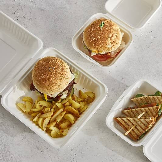 Hamburger box polpa di cellulosa in biodegradabile e