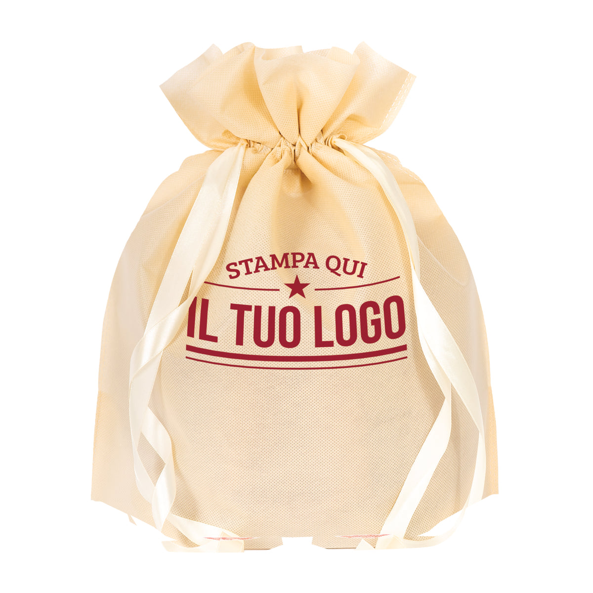 Sacco Portapanettone con Nastro in Doppio Raso Personallizzabile