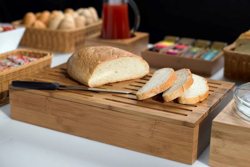 Supporto buffet per vassoi in bamboo