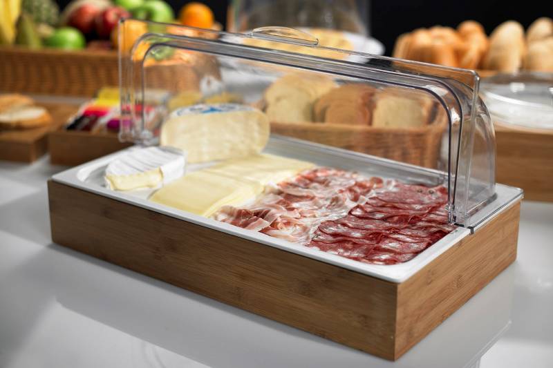 Supporto buffet per vassoi in bamboo