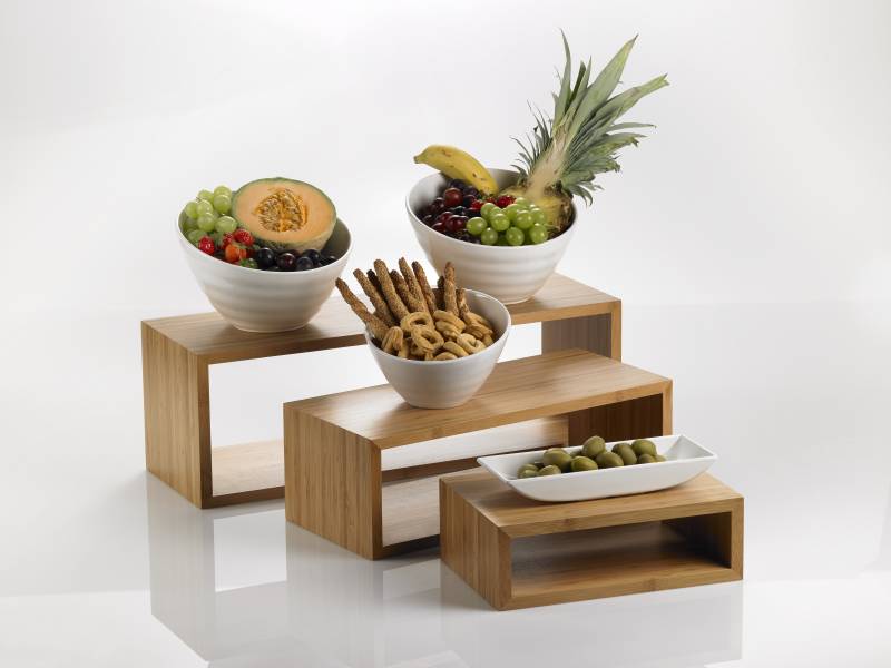Set 3 alzate bamboo per buffet