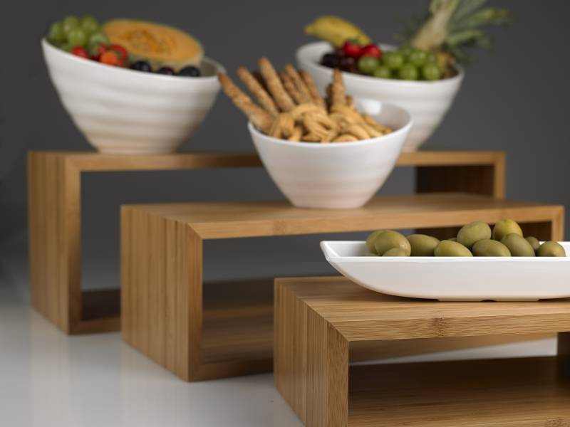 Set 3 alzate bamboo per buffet