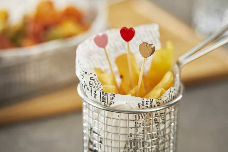 Spiedi in bamboo Cuore colori assortiti