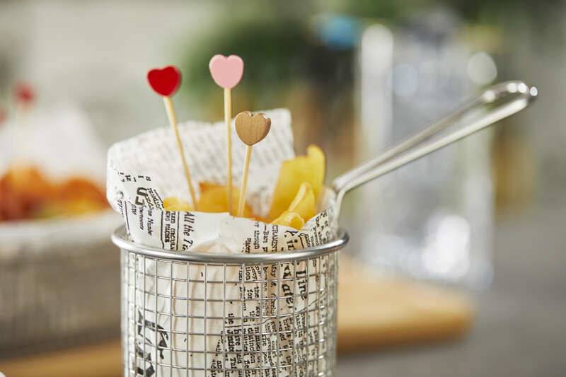 Spiedi in bamboo Cuore colori assortiti