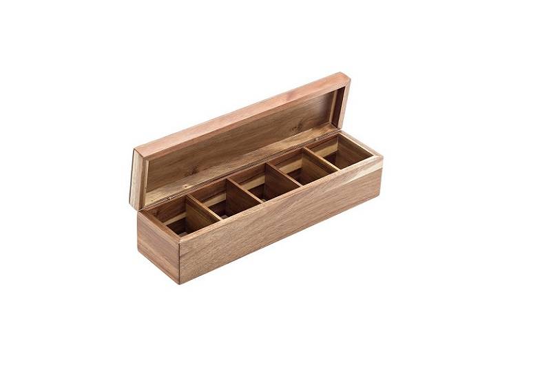 Porta bustine in Acacia