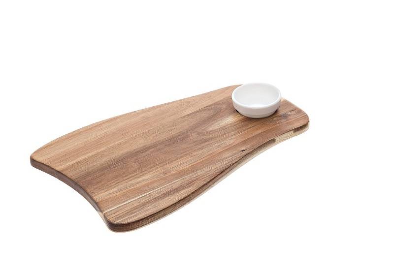 Tagliere in acacia e ciotola melamina