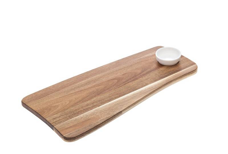 Tagliere in acacia e ciotola melamina