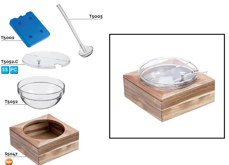 Supporto in acacia per ciotole