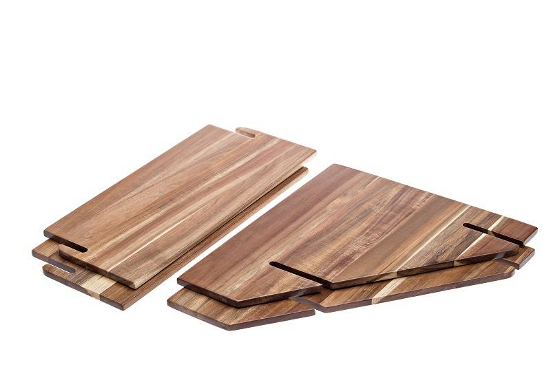 Set alzata buffet in acacia smontabile