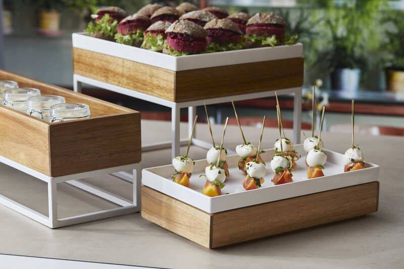 Supporto per vassoio acacia