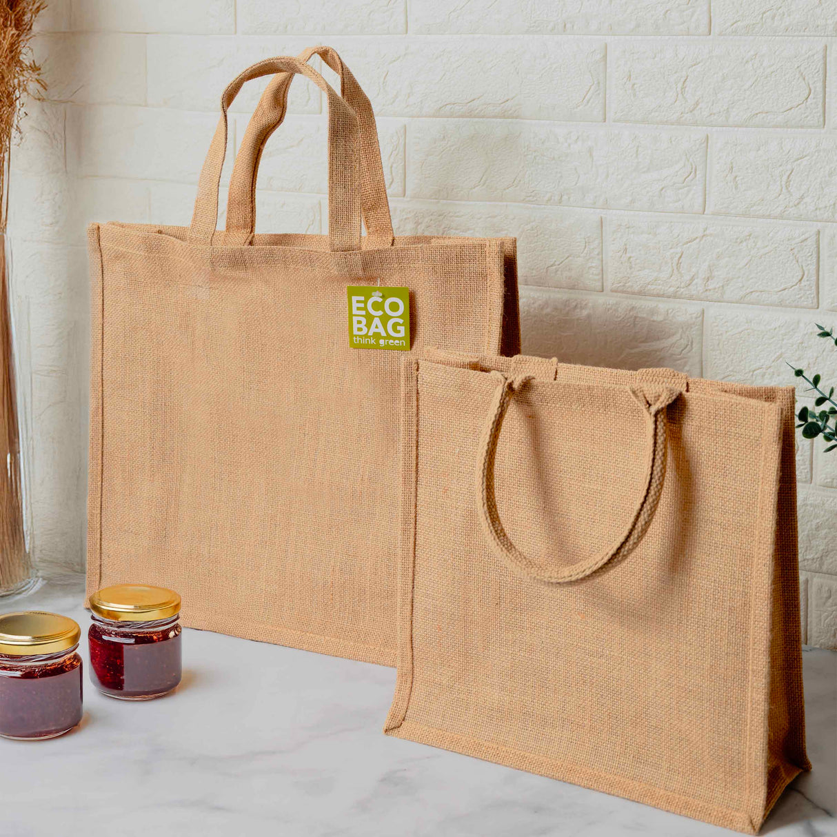 Shopper Juta Naturale con Soffietto Laterale