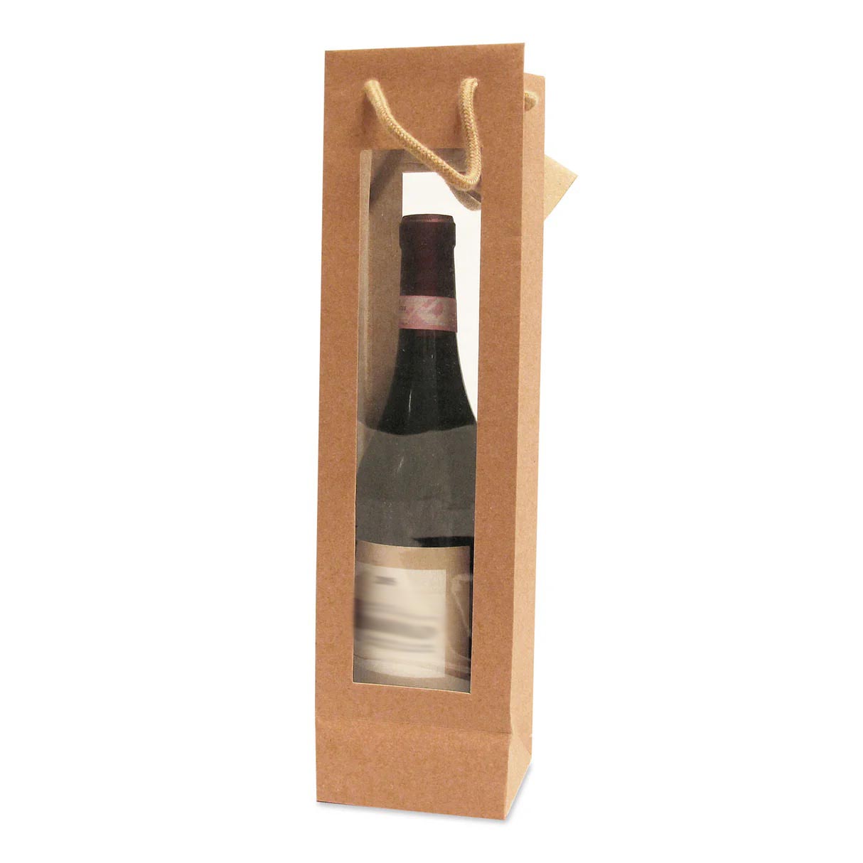 Portabottiglie Kraft Doppia Finestra Avana