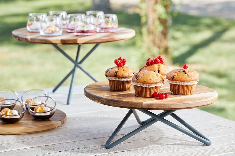 Supporto in metallo gommato alzata da buffet