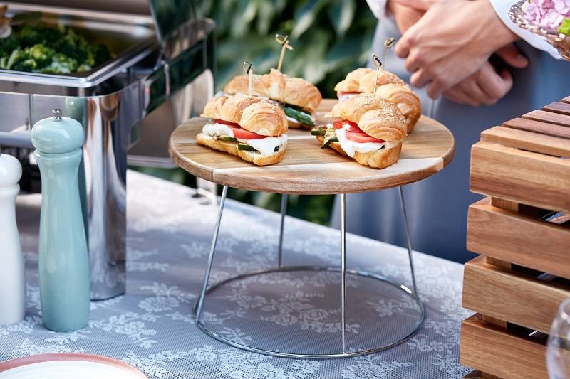 Stand cromato per buffet