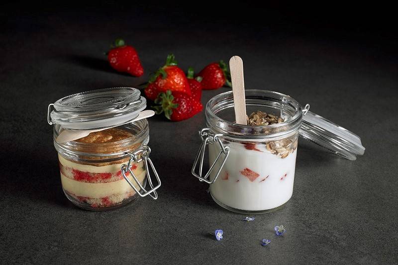 Vasetto in vetro con chiusura ermetica