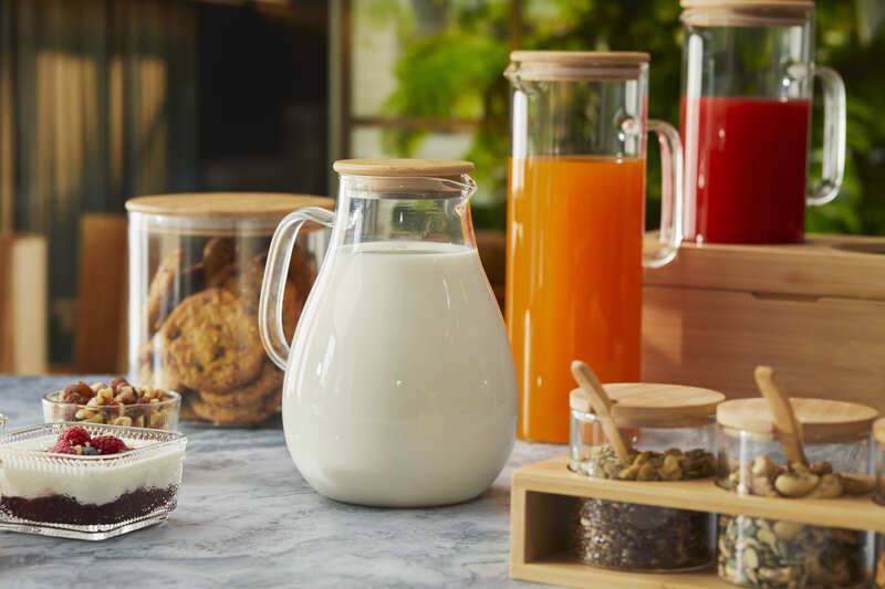 Caraffa in vetro con coperchio bamboo 1,7 litri