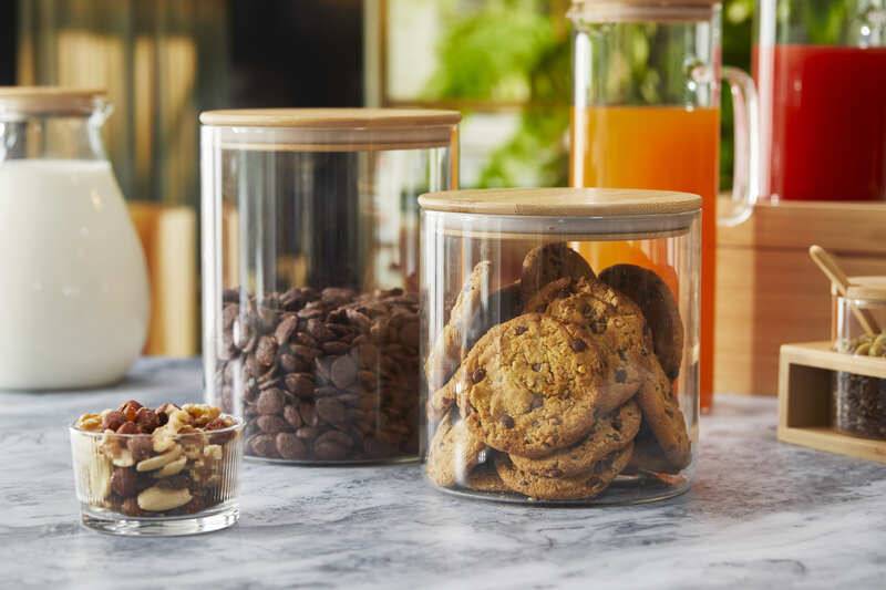 Vasetto in vetro con coperchio bamboo