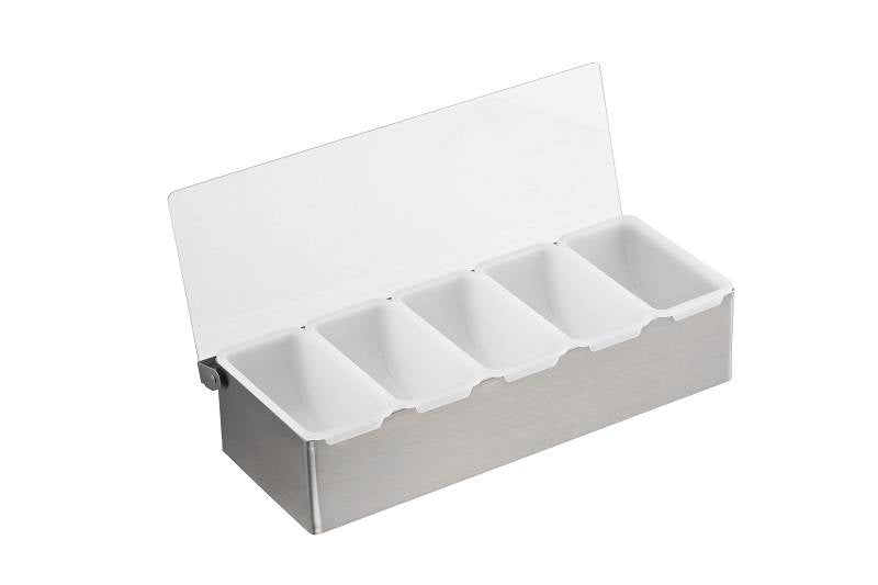 Royal Catering Contenitore per condimenti in acciaio inox 5 x 450 ml