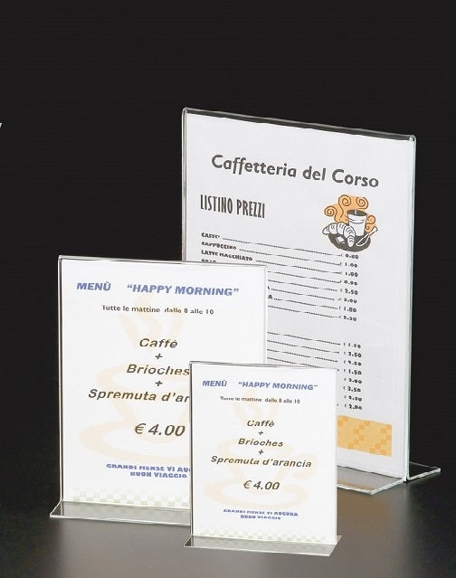 Supporto in plexiglass per Menù