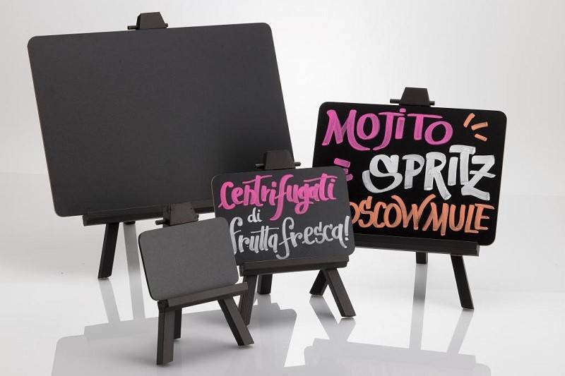 Lavagna con treppiede supporto in legno