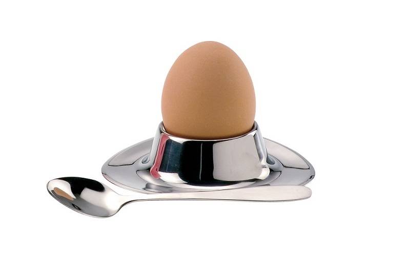 Portauovo Acciaio con Cucchiaino