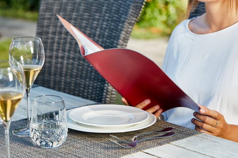 Portamenu Similpelle Lisbona con scritta Menu