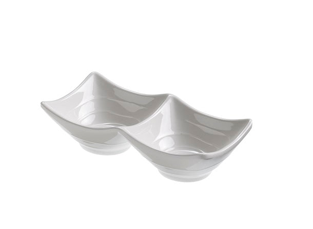 Coppetta 2 scomparti in melamina bianca