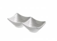 Coppetta 2 scomparti in melamina bianca