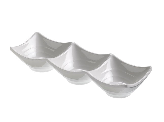 Coppetta 3 scomparti in melamina bianca