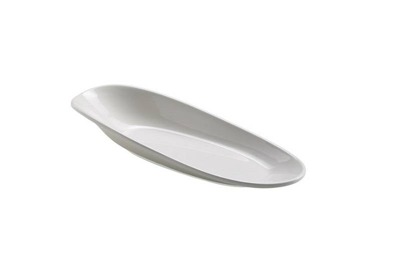Piatto ovale in melamina bianca