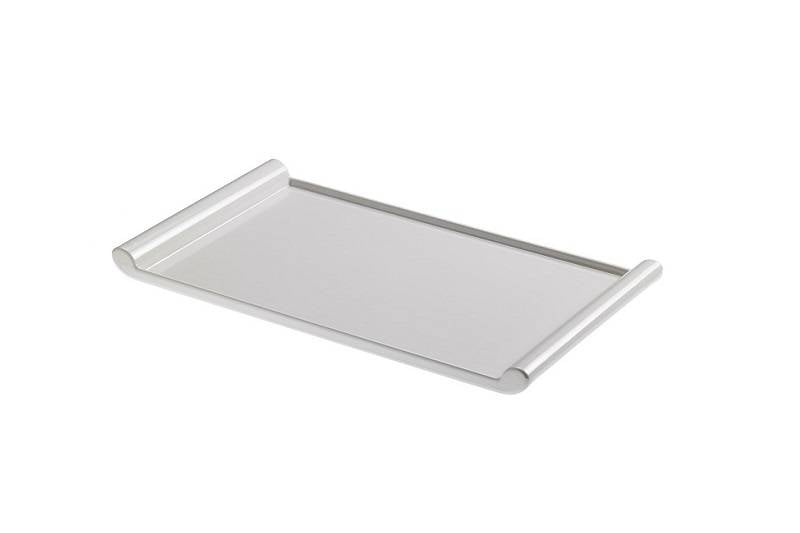 Vassoio rettangolare in melamina bianca