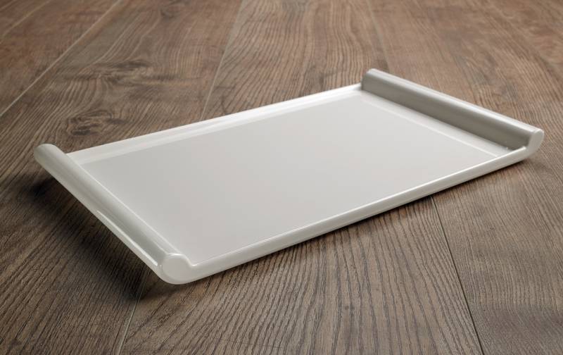 Vassoio rettangolare in melamina bianca