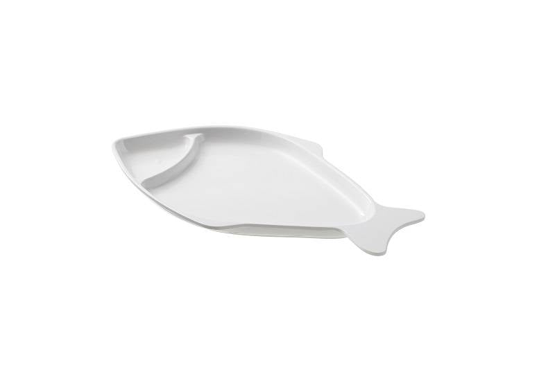 Piatto Pesce in melamina bianca