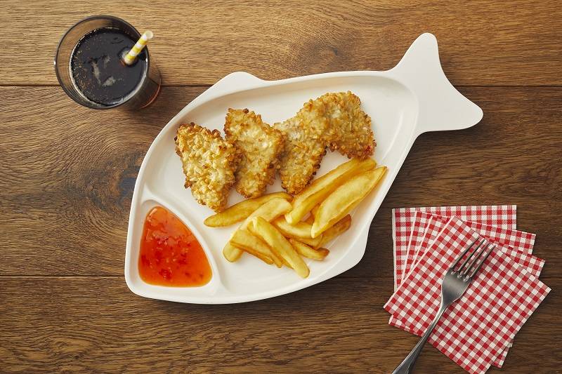 Piatto Pesce in melamina bianca