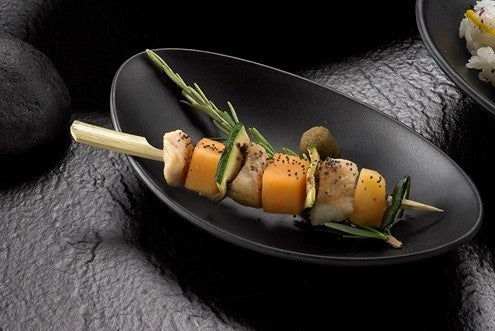 Piatto ovale nero in melamina