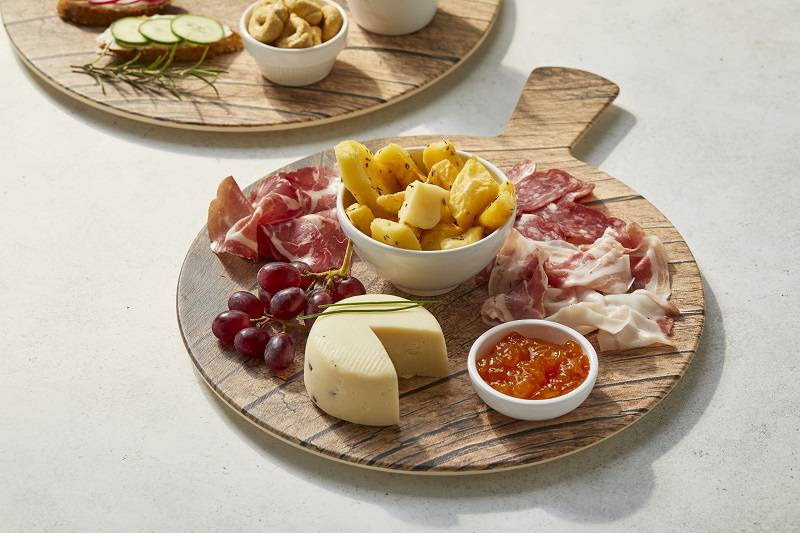 Tagliere effetto legno rotondo in melamina