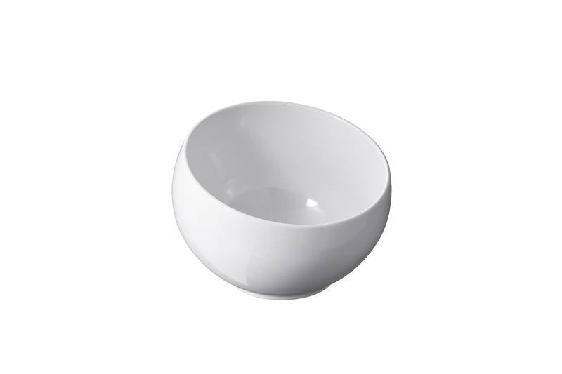 Ciotola tonda in melamina bianca inclinata