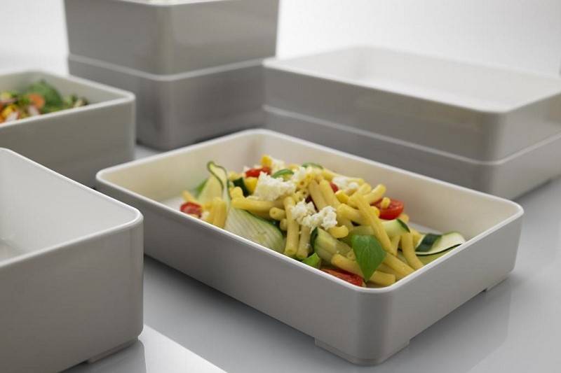 Vaschetta rettangolare impilabile in melamina