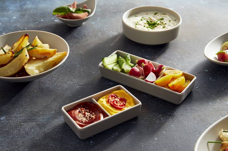 Bis ciotoline quadrate grigio in melamina