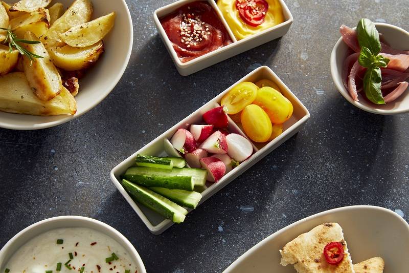 Ciotole quadrate triscomparto