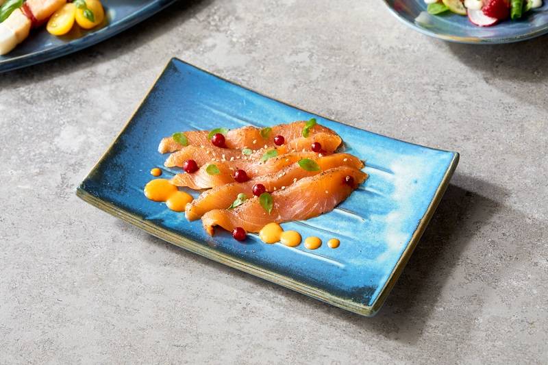 Piatto in melamina blu Linea Ibiza