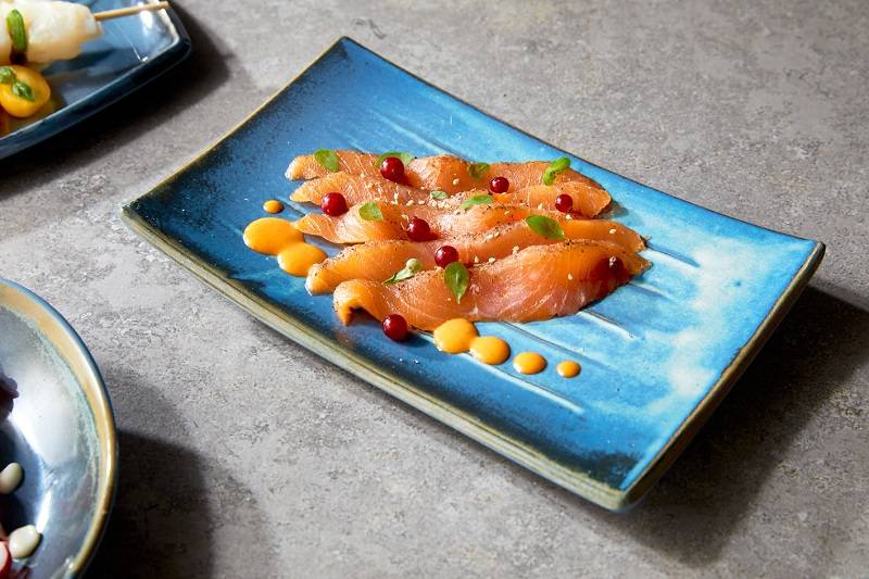 Piatto in melamina blu Linea Ibiza