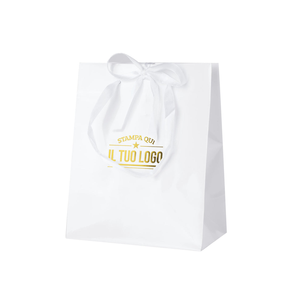 Shopper Carta Lusso Finiture Raso Personalizzabile