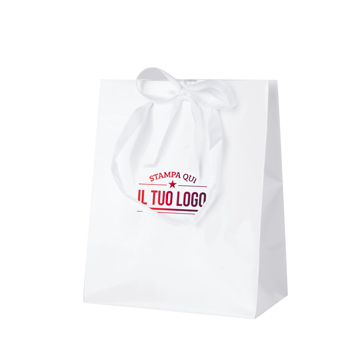 Shopper Carta Lusso Finiture Raso Personalizzabile