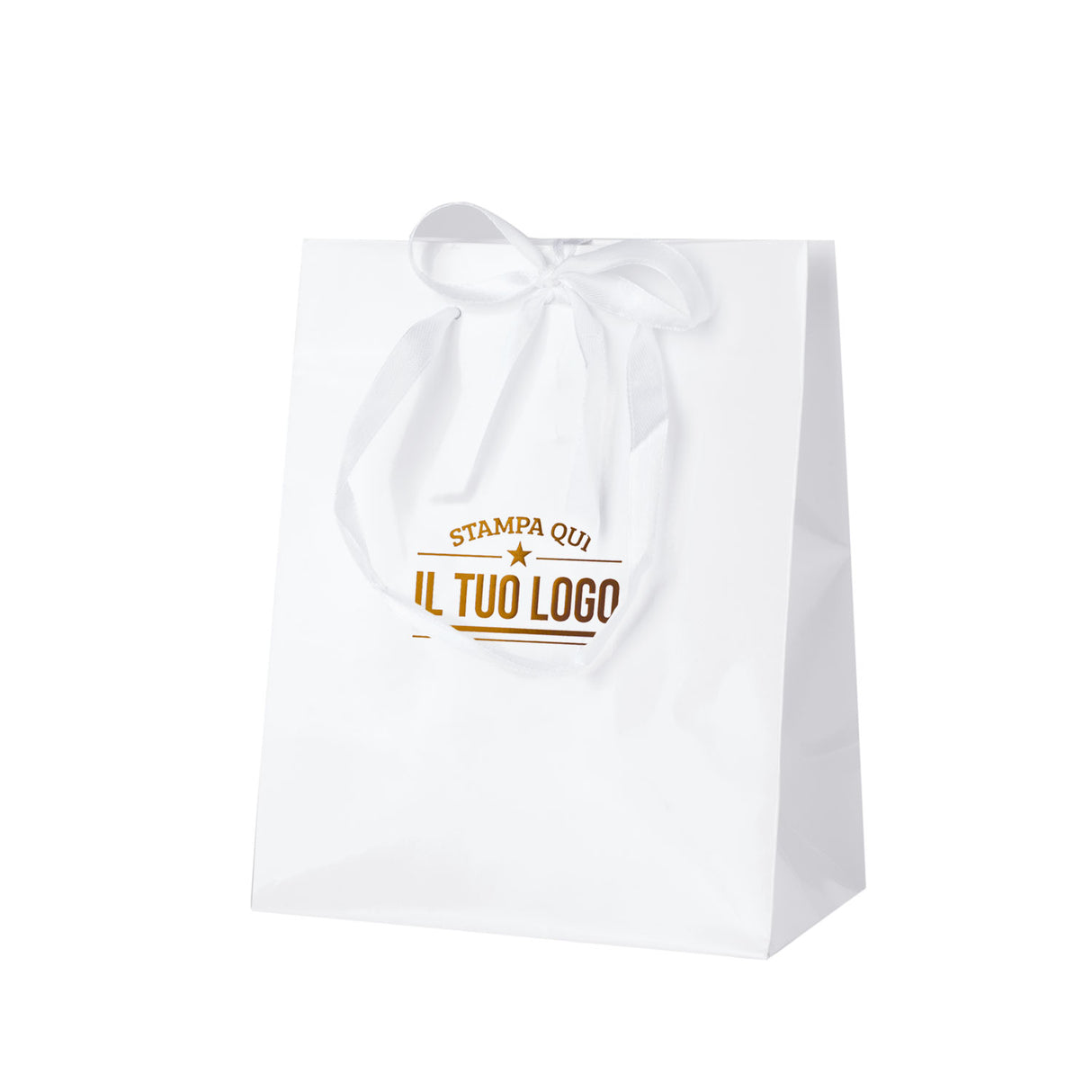 Shopper Carta Lusso Finiture Raso Personalizzabile