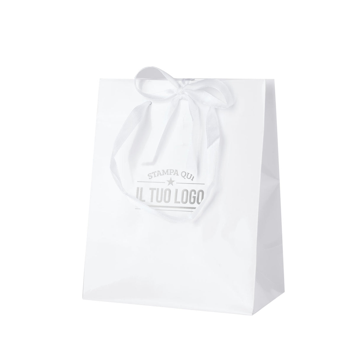 Shopper Carta Lusso Finiture Raso Personalizzabile