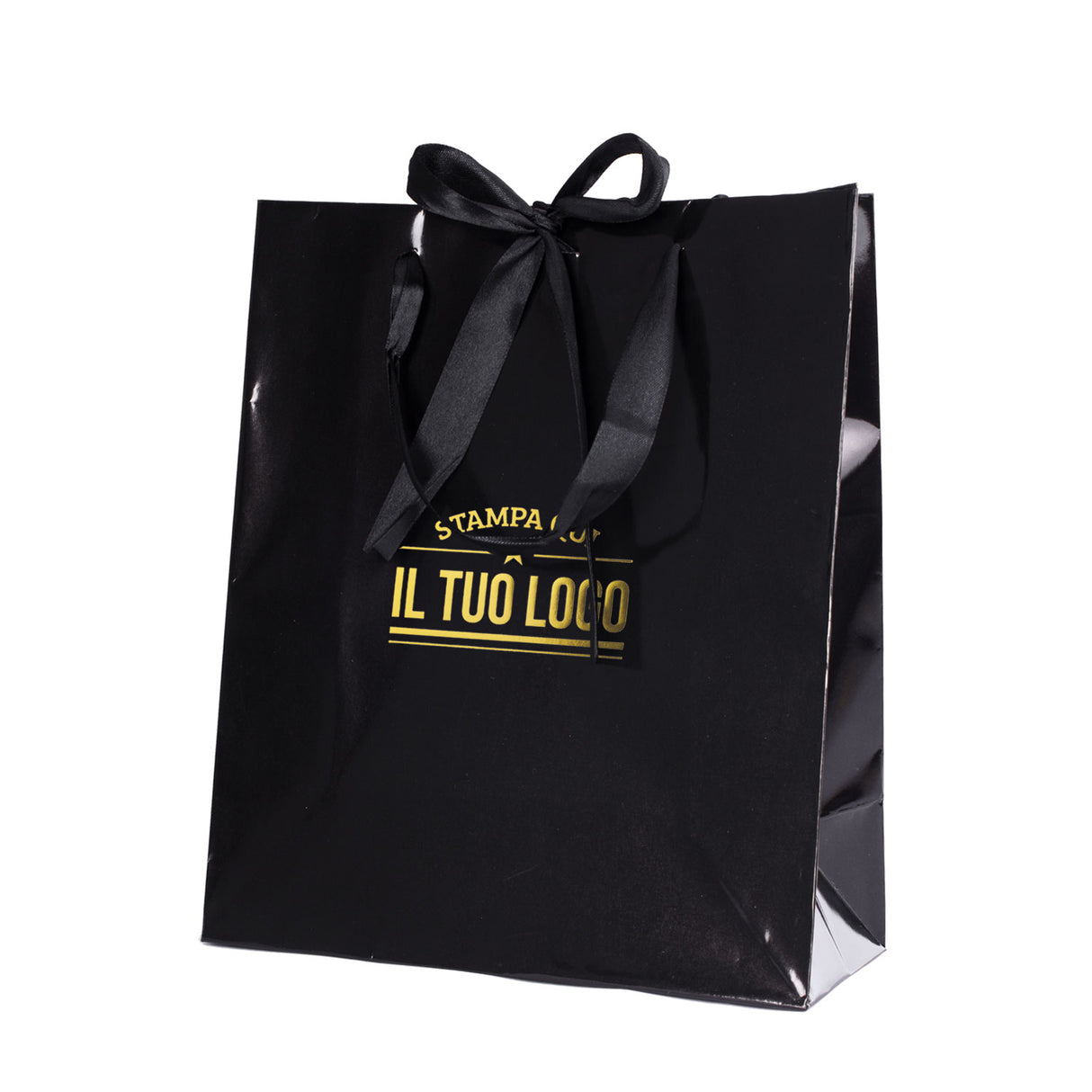Shopper Carta Lusso Finiture Raso Personalizzabile