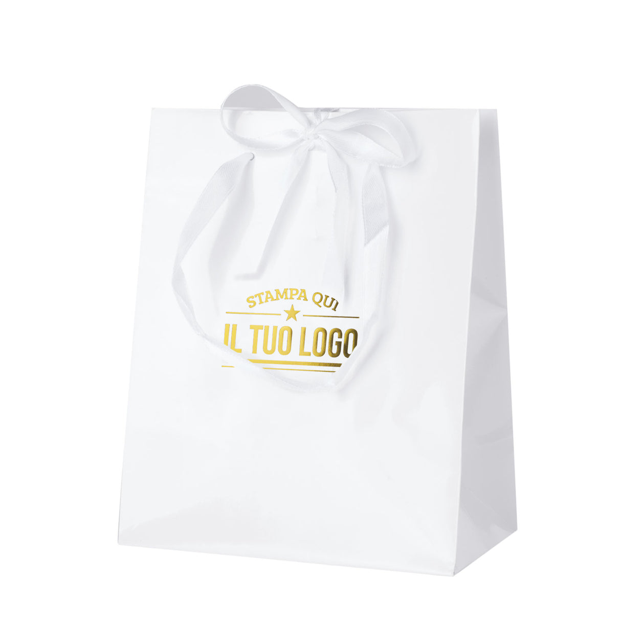 Shopper Carta Lusso Finiture Raso Personalizzabile